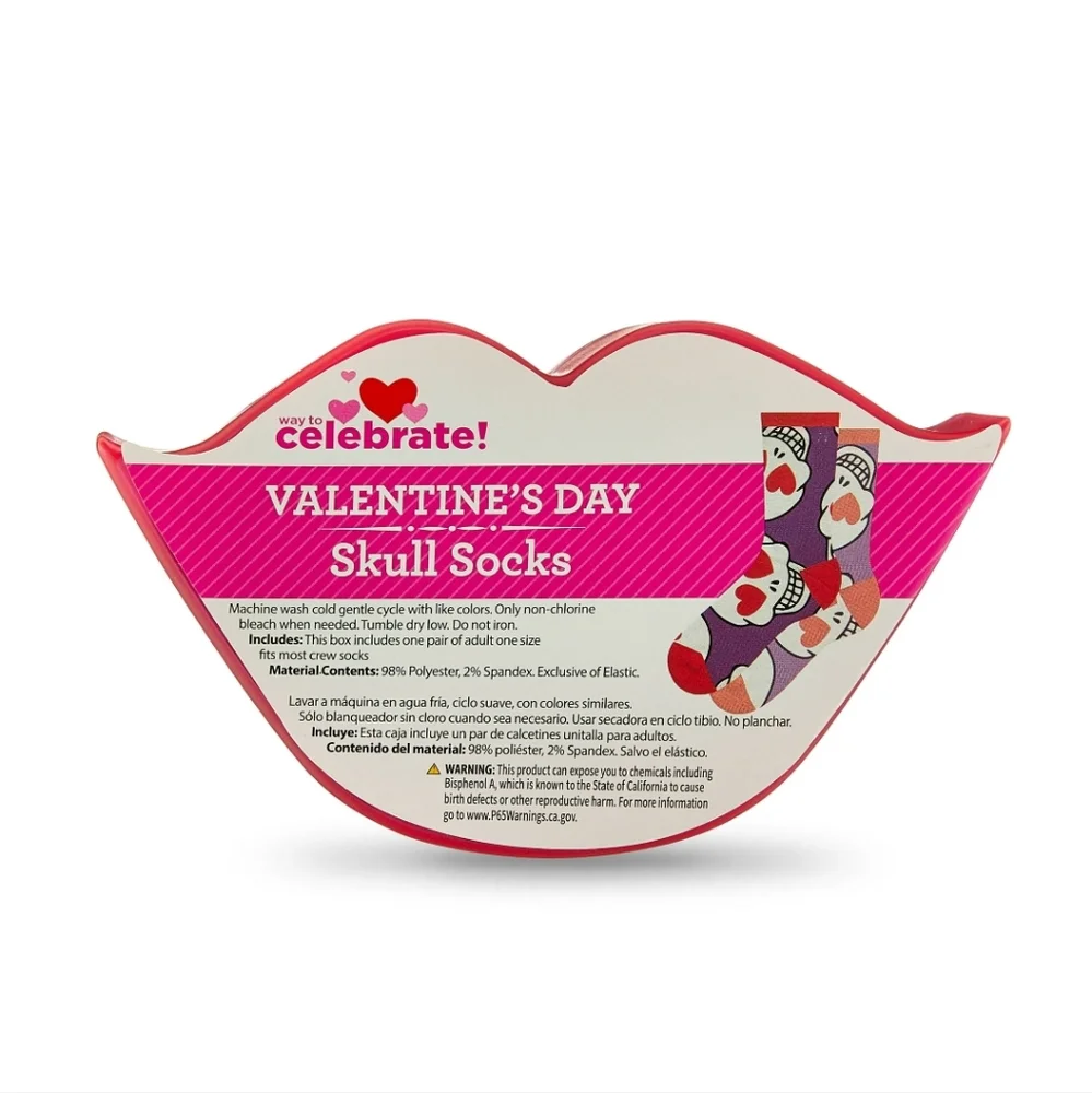 Skull Socks Heart Eyes - Crew Length Valentine's Day Collection